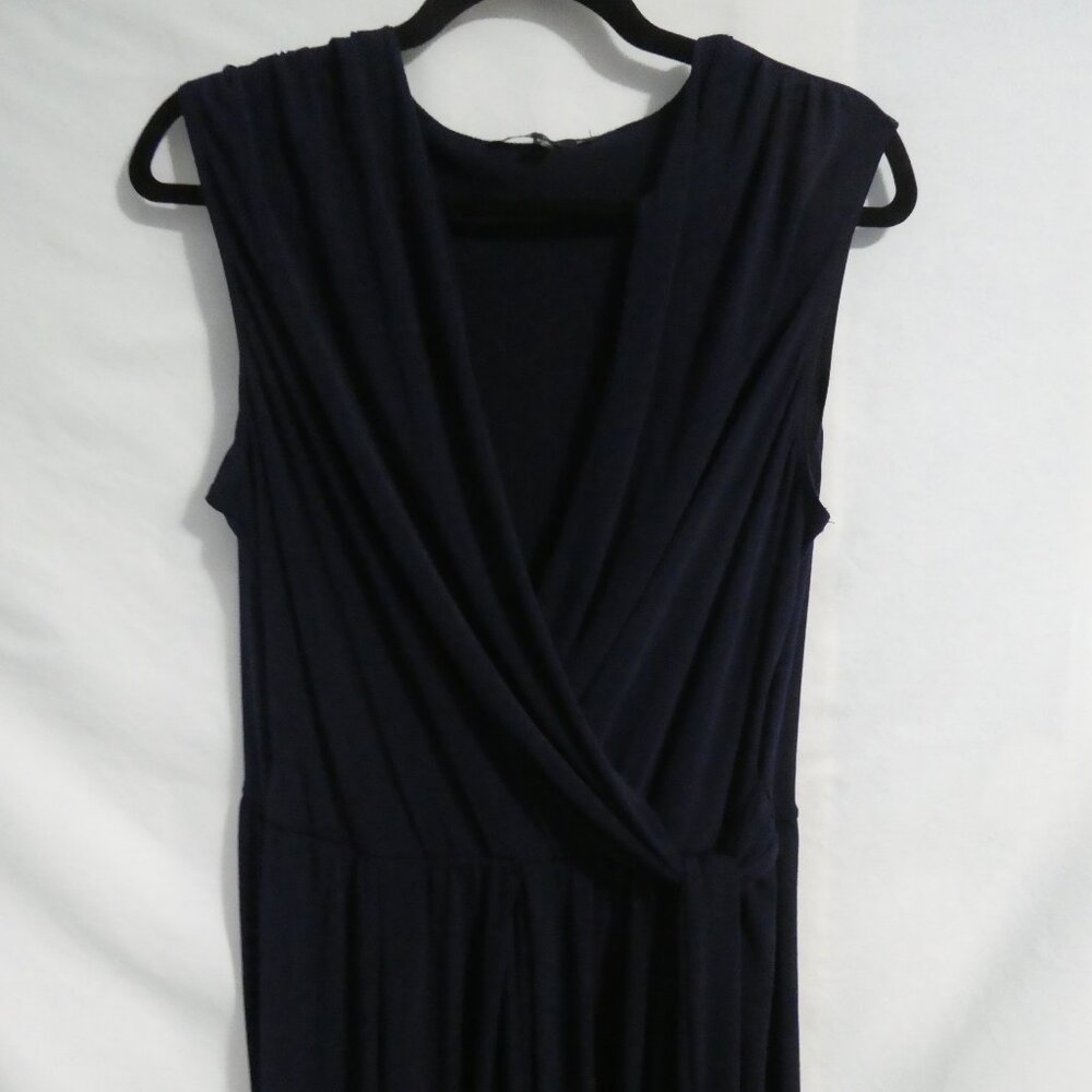 TIANA B. | large | Made In The USA | Deep Navy Wrap V-Neck Sleeveless Dress